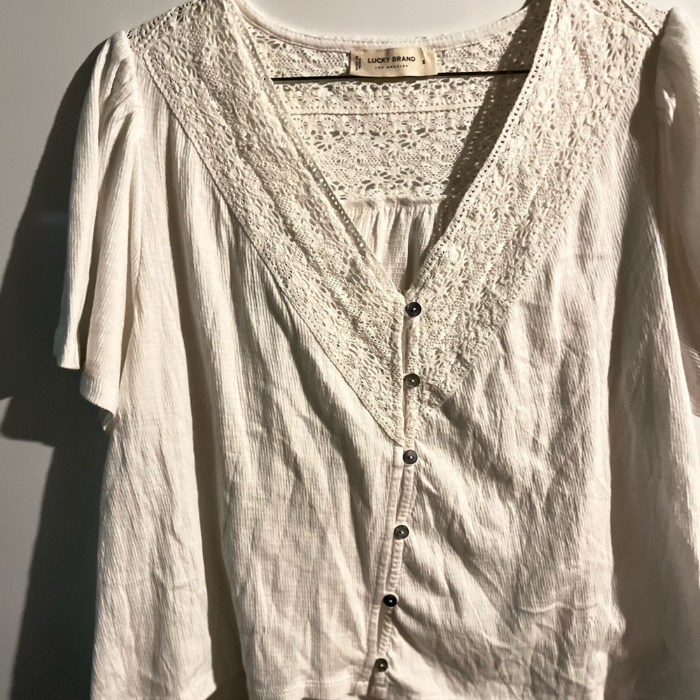 Lucky Brand Cream Lace Blouse